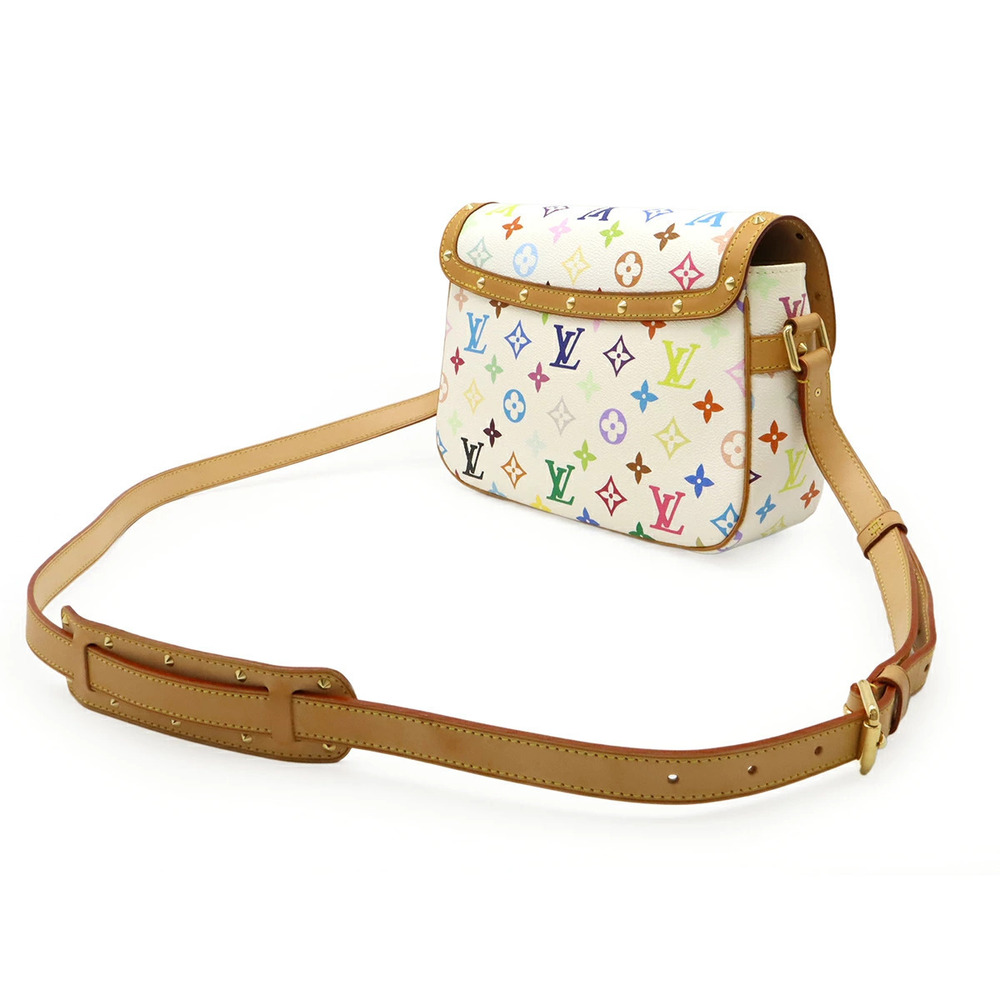 Louis Vuitton Sologne Crossbody Multicolor Bag Monogram White Blanc White